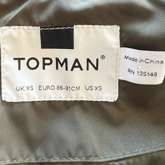 TOPMAN men jacket zip front green XS windbreaker - Picture 9 of 9